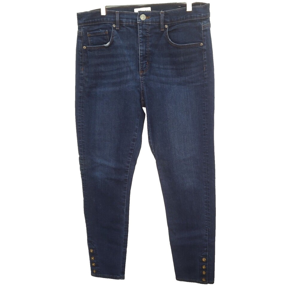 Loft Crop Skinny Jeans With Ankle Buttons Size 12